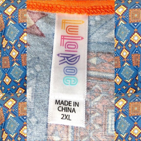 LulaRoe Blue Print Classic Tee Size 2XL - Picture 7 of 8